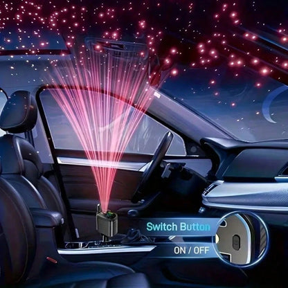 4-In-1 Starry Car Charger, 120W Fast Charging Car Charger, USB-C Car Charger Adapter, Car Accessory With Starry Car Top, USB Port Car Phone Charger, 180° Adjustable Plug