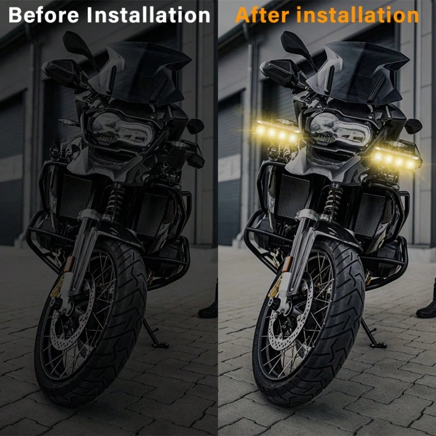 4 LED LED Beads- External LED Spotlight For Motorcycles, 12V-24V Hard Wire Installation, High-Transmittance Acrylic Material, Yellow And White Dual Light Source, Ultra-High Brightness Illumination, E