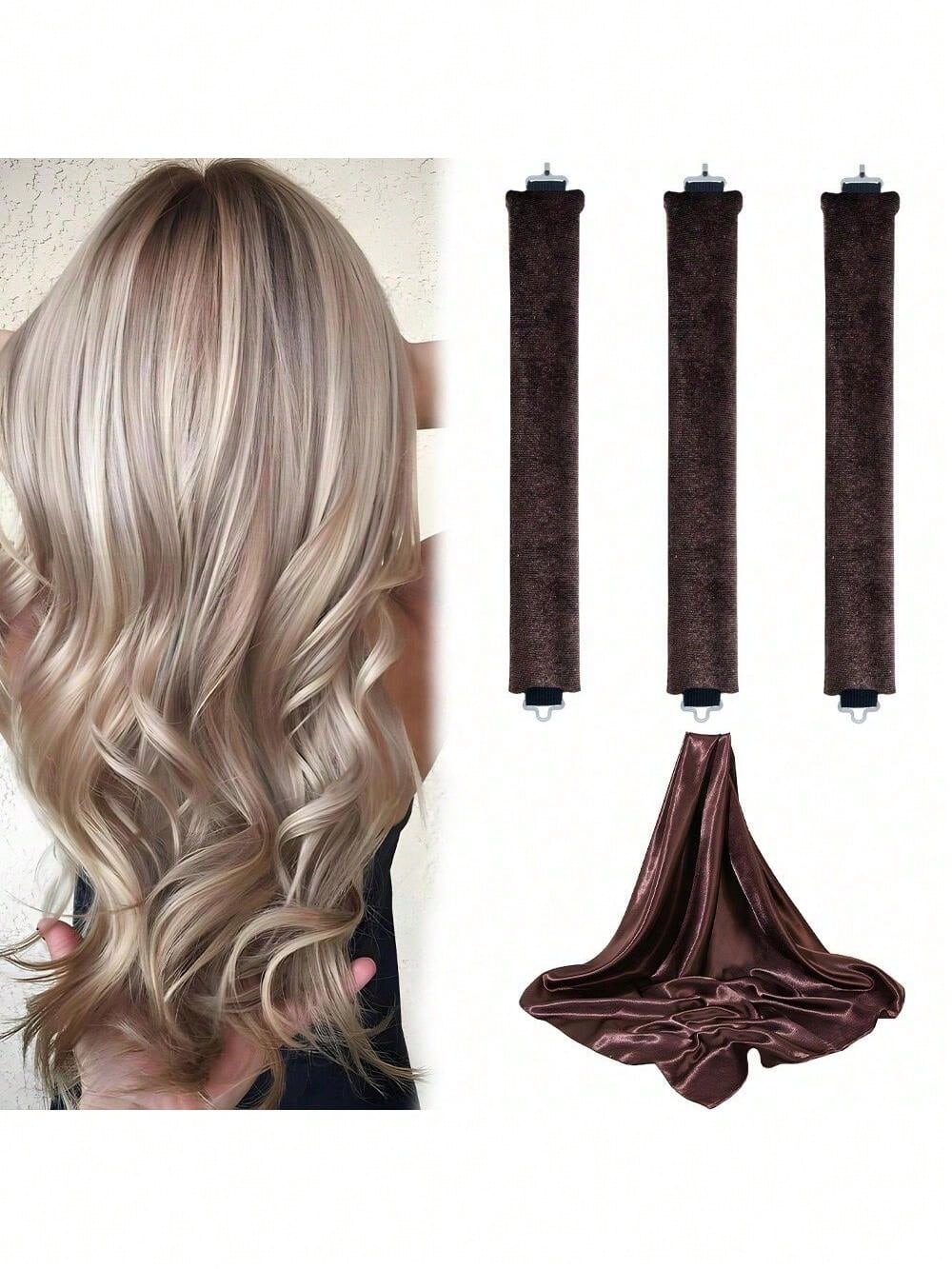 4-Piece Hair Curling Set, Satin Heatless Curling Set, Hair Curlers, Headband Curlers And Hot Curlers, Includes Head Scarf,Use While Sleeping, High Rebound Rubber Filling, Soft,G,Hair Tools,Hair Items