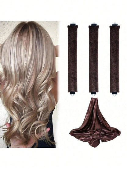 4-Piece Hair Curling Set, Satin Heatless Curling Set, Hair Curlers, Headband Curlers And Hot Curlers, Includes Head Scarf,Use While Sleeping, High Rebound Rubber Filling, Soft,G,Hair Tools,Hair Items