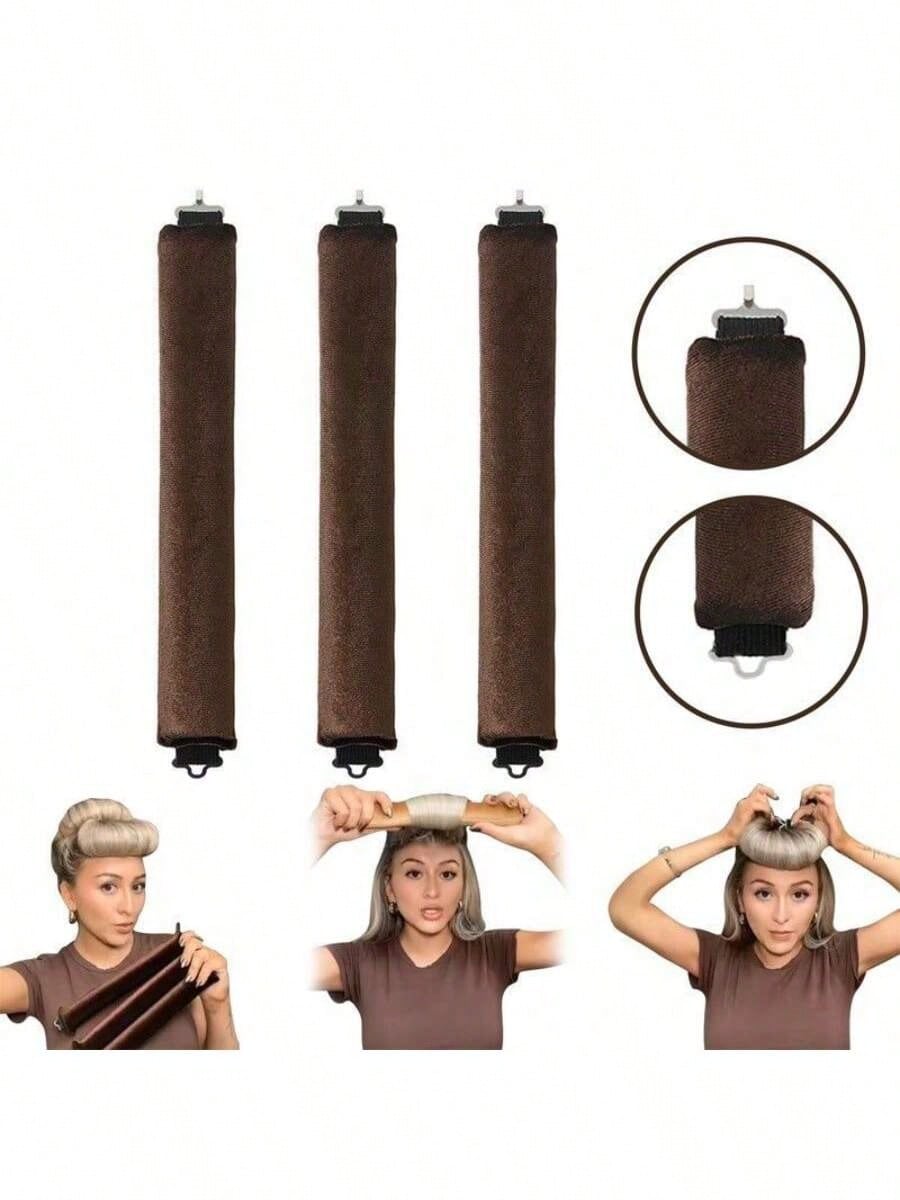 4-Piece Hair Curling Set, Satin Heatless Curling Set, Hair Curlers, Headband Curlers And Hot Curlers, Includes Head Scarf,Use While Sleeping, High Rebound Rubber Filling, Soft,G,Hair Tools,Hair Items