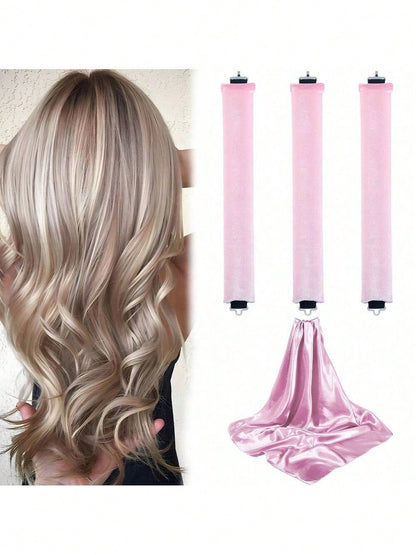 4-Piece Hair Curling Set, Satin Heatless Curling Set, Hair Curlers, Headband Curlers And Hot Curlers, Includes Head Scarf,Use While Sleeping, High Rebound Rubber Filling, Soft,G,Hair Tools,Hair Items