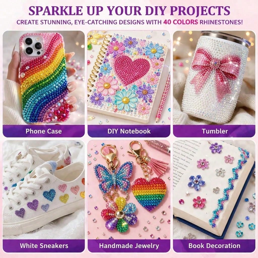 40 Colors/15 Colors Jelly Resin Flat Back Rhinestone Set With Full DIY Accessories Kit, Handmade DIY Material Pack For Clothing, Cup Decoration, Diamond Painting, Versatile Applications