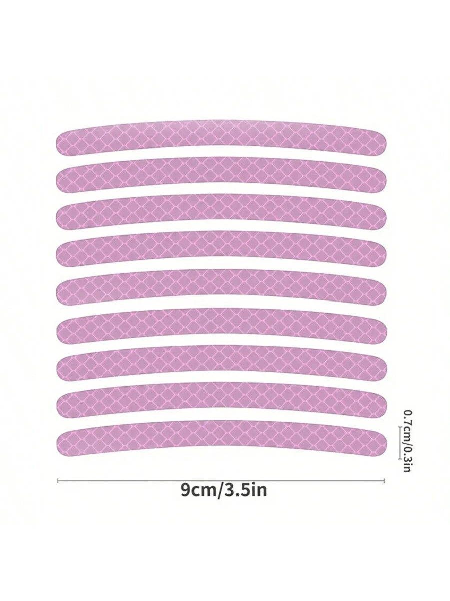 40pcs Car Wheel Hub Reflective Sticker Set, Colorful Night Light Decorative Stripe Sticker, Pink 20pcs+Purple 20pcs