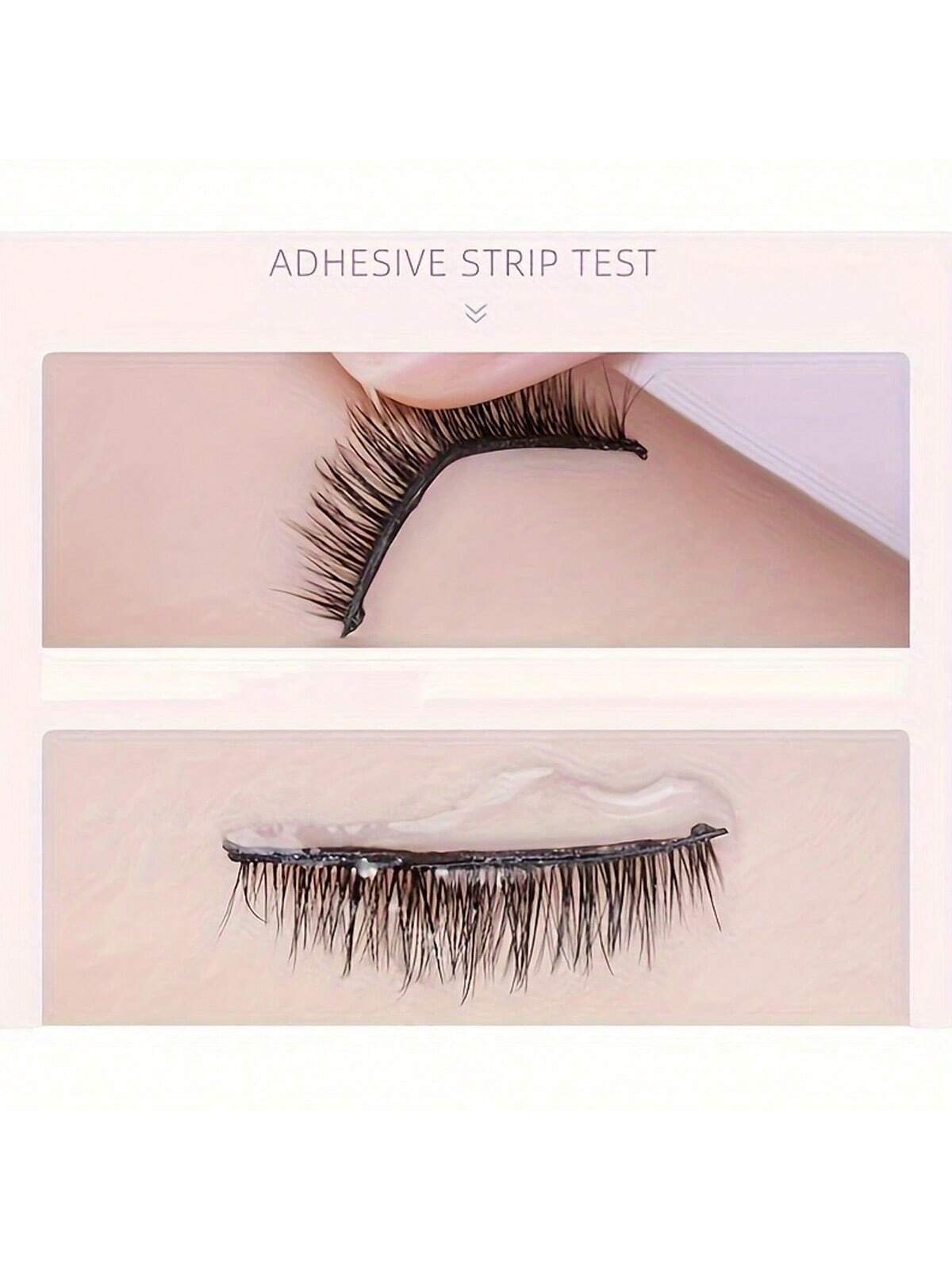 40pcs Self-Adhesive False Eyelash Strips, Glue-Free Black Strips With Built-In Eyeliner, Waterproof, Windproof, Reusable, Long-Lasting Adhesion