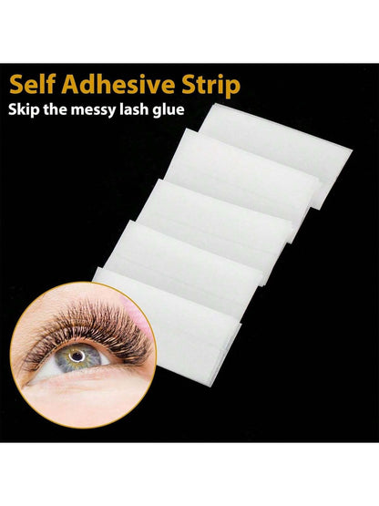 40pcs Self-Adhesive False Eyelash Strips, Glue-Free Black Strips With Built-In Eyeliner, Waterproof, Windproof, Reusable, Long-Lasting Adhesion