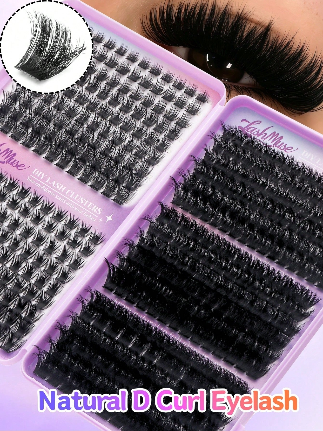 432 Clusters Spiky Eyelash Book, European And American Style Design, D/DD Curl, 8-16mm Mixed Length, 3D Cluster Eyelash Combination Set, DIY Customizable, Quickly Create Thick Cat Eye Makeup, Save Dai