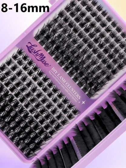 432 Clusters Spiky Eyelash Book, European And American Style Design, D/DD Curl, 8-16mm Mixed Length, 3D Cluster Eyelash Combination Set, DIY Customizable, Quickly Create Thick Cat Eye Makeup, Save Dai