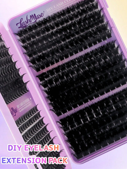 432 Clusters Spiky Eyelash Book, European And American Style Design, D/DD Curl, 8-16mm Mixed Length, 3D Cluster Eyelash Combination Set, DIY Customizable, Quickly Create Thick Cat Eye Makeup, Save Dai