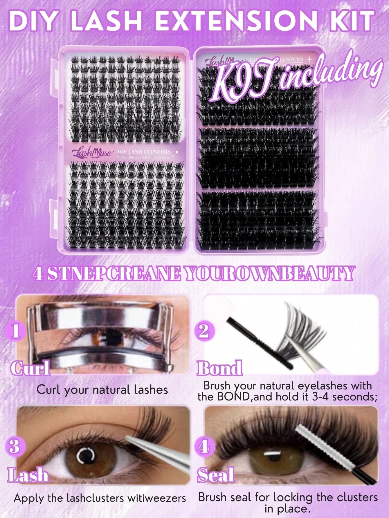 432 Clusters Spiky Eyelash Book, European And American Style Design, D/DD Curl, 8-16mm Mixed Length, 3D Cluster Eyelash Combination Set, DIY Customizable, Quickly Create Thick Cat Eye Makeup, Save Dai