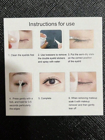 432pcs Double Eyelid Tape, Double Eyelid Adhesive Strips With Lifting Strips And Spray Bottle, Net Lace Double Eyelid Tape, Waterproof Double Eyelid Sticker Tool, Natural, Traceless, Invisible, Strong
