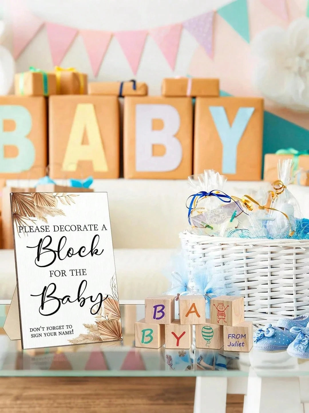 44pcs/1set-Fun Baby Shower Game Sign Set, Unique Baby Shower Creative, Bohemian Style Party Game, Most Interesting Party Game Ever, Let You Doodle, Suitable For Boys And Girls, Bohemian Style Baby Sho