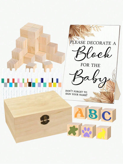 44pcs/1set-Fun Baby Shower Game Sign Set, Unique Baby Shower Creative, Bohemian Style Party Game, Most Interesting Party Game Ever, Let You Doodle, Suitable For Boys And Girls, Bohemian Style Baby Sho