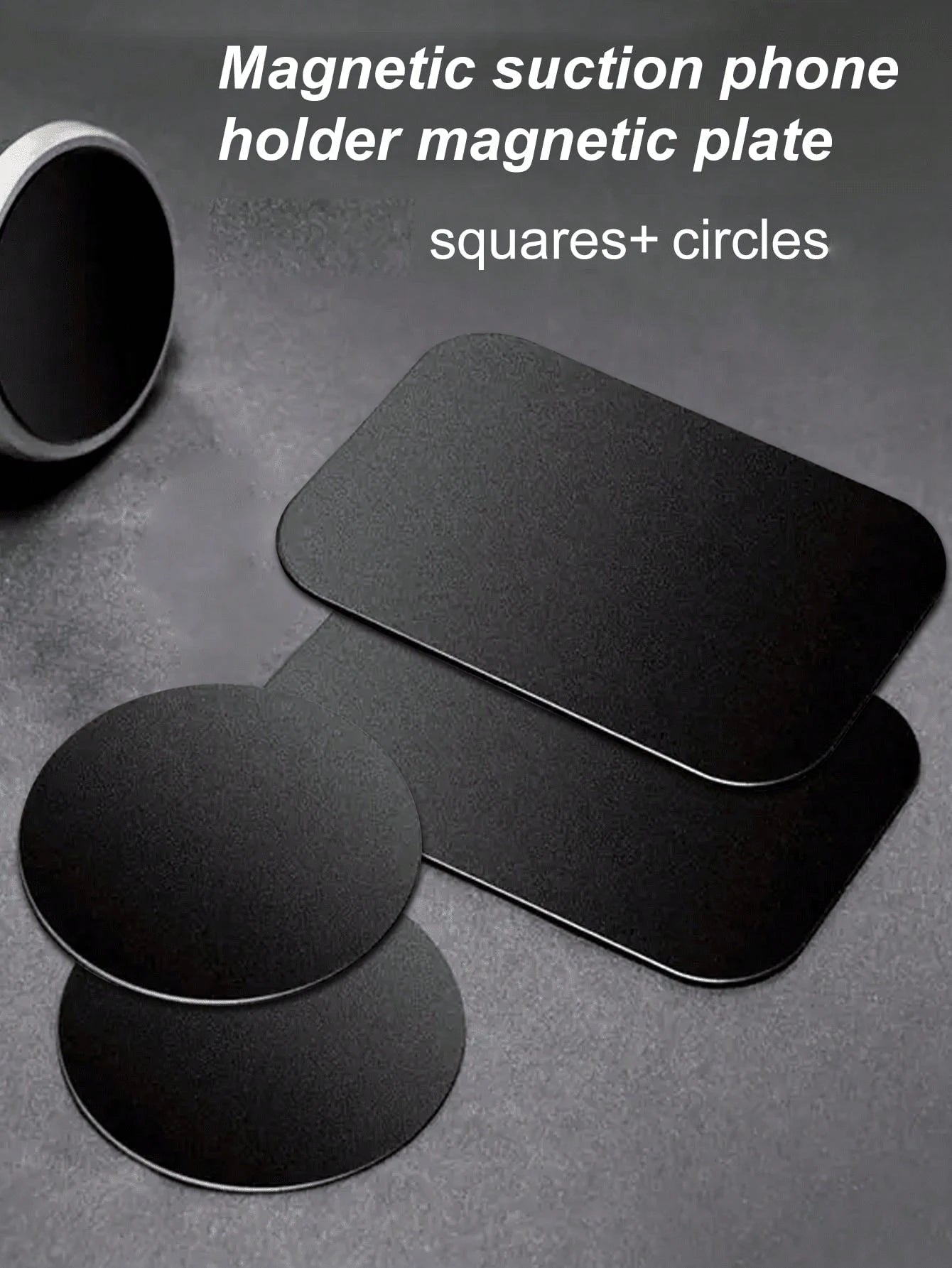 4pcs (2 Square + 2 Round)/ 20pcs (10 Square + 10 Round)/ 10pcs (5 Square + 5 Round) Magnetic Phone Holder Plates, Suitable For Magnetic Car Phone Holders, Universal Iron Disc Stickers For Tablet Des