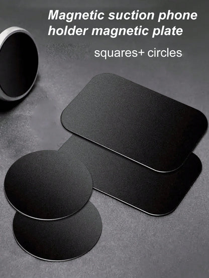 4pcs (2 Square + 2 Round)/ 20pcs (10 Square + 10 Round)/ 10pcs (5 Square + 5 Round) Magnetic Phone Holder Plates, Suitable For Magnetic Car Phone Holders, Universal Iron Disc Stickers For Tablet Des