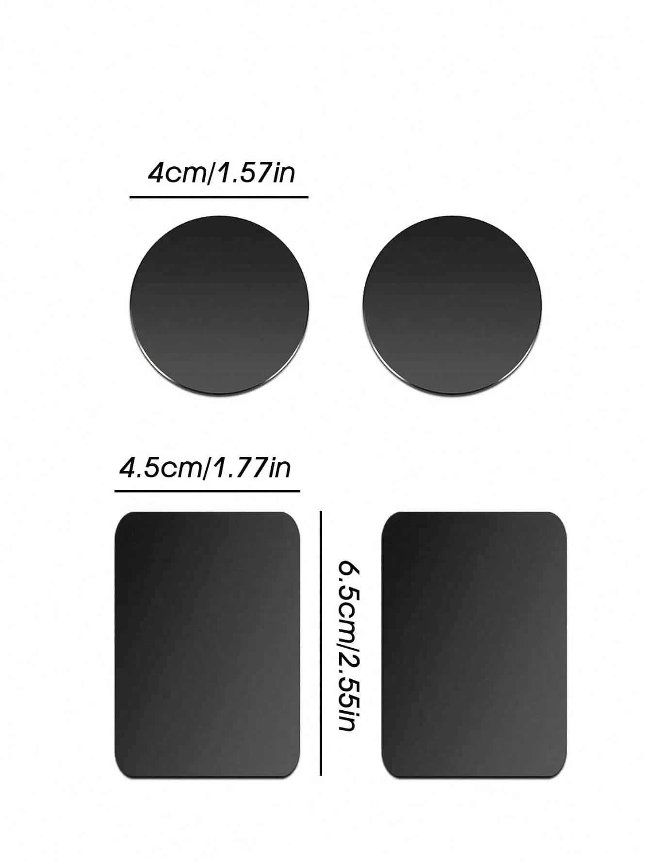 4pcs (2 Square + 2 Round)/ 20pcs (10 Square + 10 Round)/ 10pcs (5 Square + 5 Round) Magnetic Phone Holder Plates, Suitable For Magnetic Car Phone Holders, Universal Iron Disc Stickers For Tablet Des