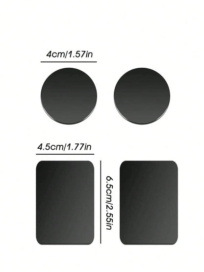 4pcs (2 Square + 2 Round)/ 20pcs (10 Square + 10 Round)/ 10pcs (5 Square + 5 Round) Magnetic Phone Holder Plates, Suitable For Magnetic Car Phone Holders, Universal Iron Disc Stickers For Tablet Des