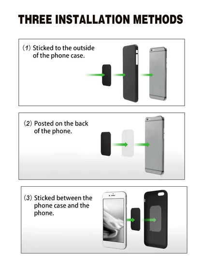 4pcs (2 Square + 2 Round)/ 20pcs (10 Square + 10 Round)/ 10pcs (5 Square + 5 Round) Magnetic Phone Holder Plates, Suitable For Magnetic Car Phone Holders, Universal Iron Disc Stickers For Tablet Des
