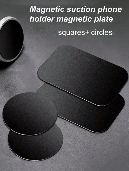 4pcs (2 Square + 2 Round)/ 20pcs (10 Square + 10 Round)/ 10pcs (5 Square + 5 Round) Magnetic Phone Holder Plates, Suitable For Magnetic Car Phone Holders, Universal Iron Disc Stickers For Tablet Des