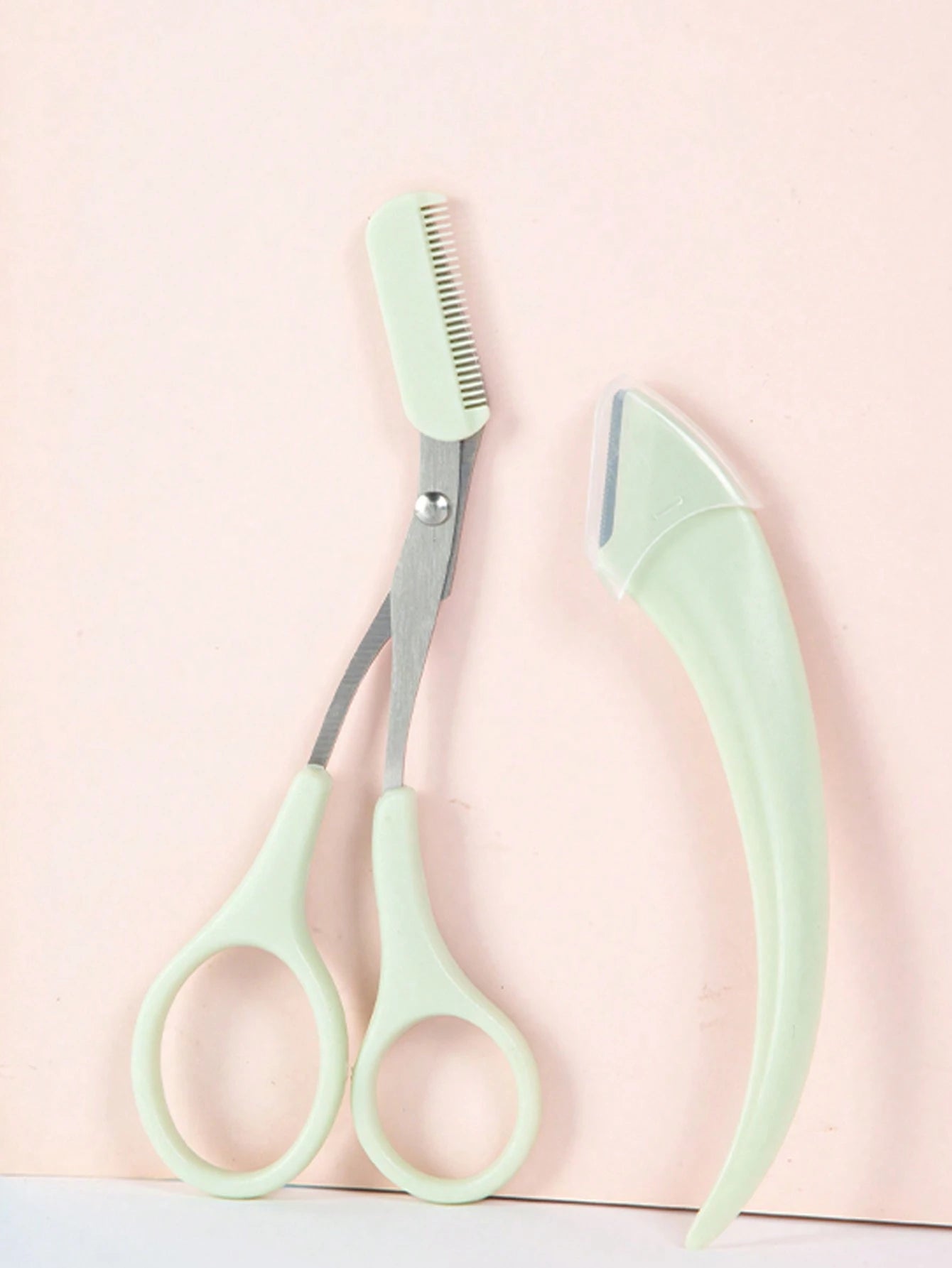 4pcs/2pcs/1pc Stainless Steel Eyebrow Trimmer Scissors Set With Comb, Suitable For Any Skin Type Beauty Tool, Unisex, Can Be Used For Depilation, Makeup, Home Decor, Vanity, Travel, Bedroom And More.