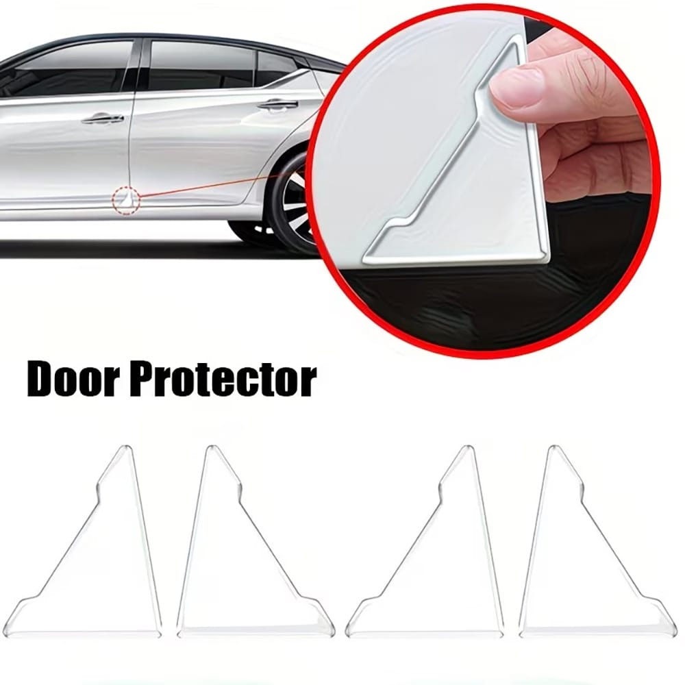 4pcs Car Door Corner Protectors- Universal Transparent Anti-Scratch Door Edge Guards- Door Trim Protectors, Suitable For Trucks, SUVs, Sedans