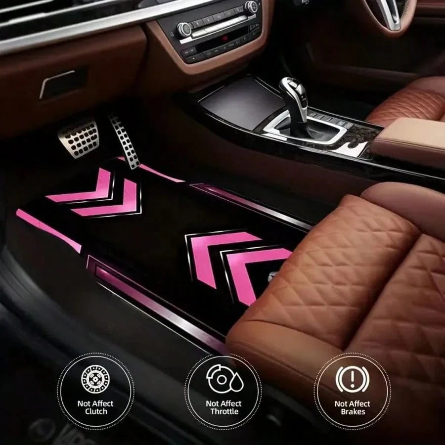 4pcs Fashionable Car Floor Mats With Strong Zigzag Pattern- Durable Polyester, Suitable For Most Cars, SUVs, Trucks- Black And Orange Design, Interior Protection And Birthday, Holiday, Car Floor Mat