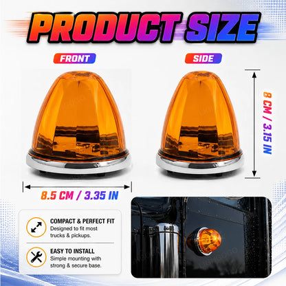 4Pcs Melon-Shaped Amber Trailer Lights