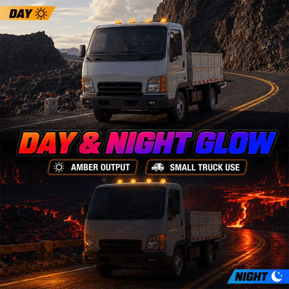 4Pcs Melon-Shaped Amber Trailer Lights