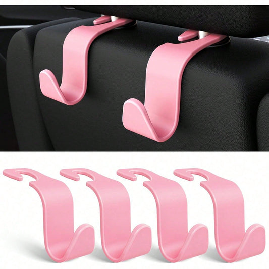 4pcs Multi-Color Plastic Car Headrest Hooks, Multi-Function Portable Back Seat Storage Hooks, Universal For Sedan SUV MPV Car Back Seat Storage Hooks, Car Interior Storage Accessories