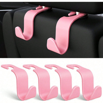 4pcs Multi-Color Plastic Car Headrest Hooks, Multi-Function Portable Back Seat Storage Hooks, Universal For Sedan SUV MPV Car Back Seat Storage Hooks, Car Interior Storage Accessories