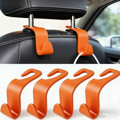 4pcs Multi-Color Plastic Car Headrest Hooks, Multi-Function Portable Back Seat Storage Hooks, Universal For Sedan SUV MPV Car Back Seat Storage Hooks, Car Interior Storage Accessories