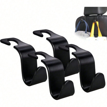 4pcs Multi-Color Plastic Car Headrest Hooks, Multi-Function Portable Back Seat Storage Hooks, Universal For Sedan SUV MPV Car Back Seat Storage Hooks, Car Interior Storage Accessories