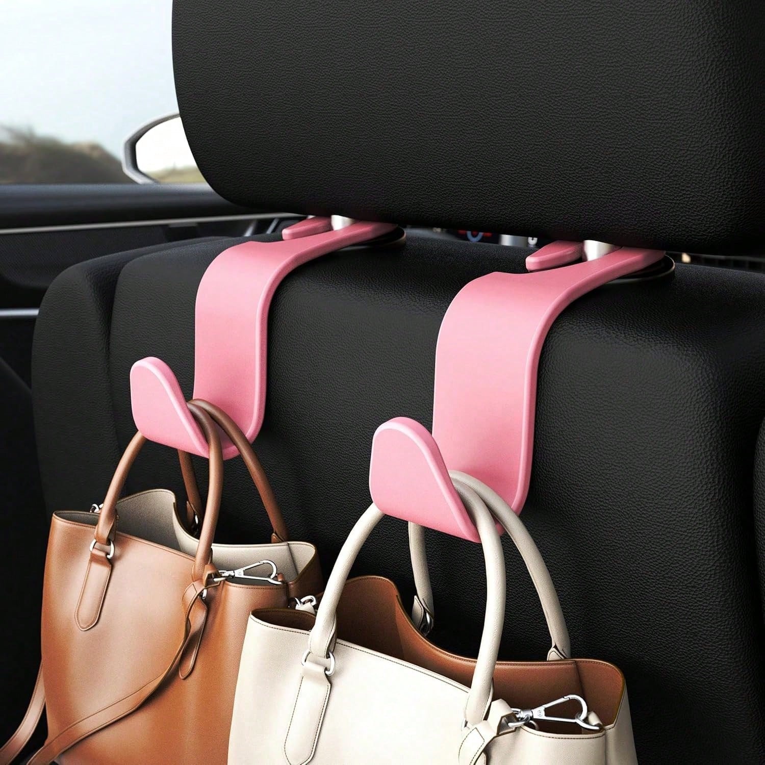 4pcs Multi-Color Plastic Car Headrest Hooks, Multi-Function Portable Back Seat Storage Hooks, Universal For Sedan SUV MPV Car Back Seat Storage Hooks, Car Interior Storage Accessories