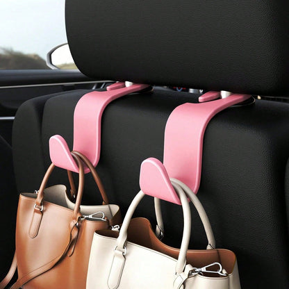 4pcs Multi-Color Plastic Car Headrest Hooks, Multi-Function Portable Back Seat Storage Hooks, Universal For Sedan SUV MPV Car Back Seat Storage Hooks, Car Interior Storage Accessories
