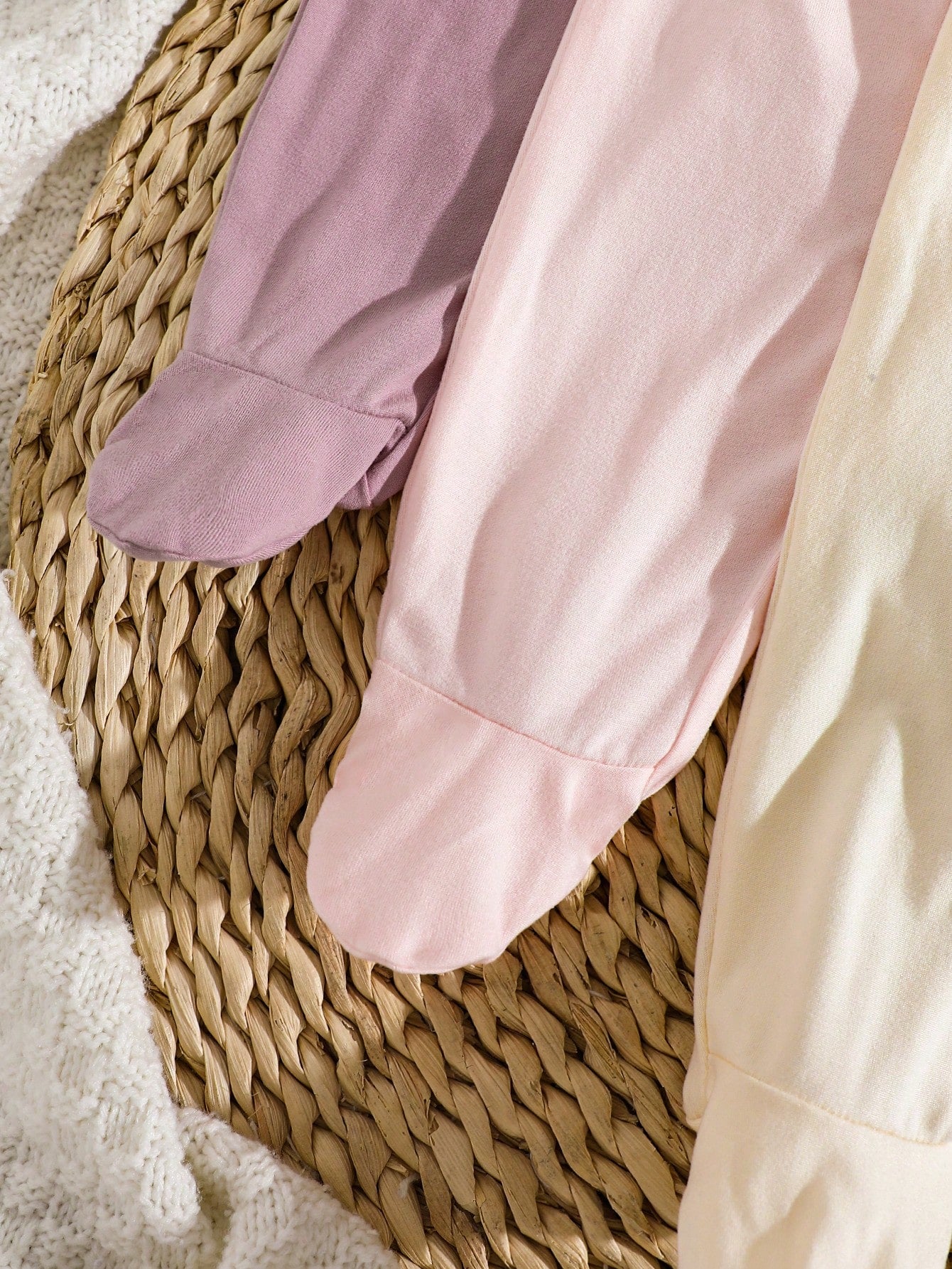 4pcs/Pack Newborn Baby Girls Footie Leggings,Soft Stretchy Ribbed Knit Solid Color White,Pink,Black,Gray Comfortable Fit Pants,0-3 Months Daily Wear