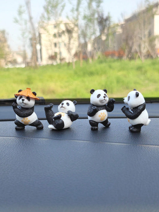4pcs Panda Car Dashboard Decor