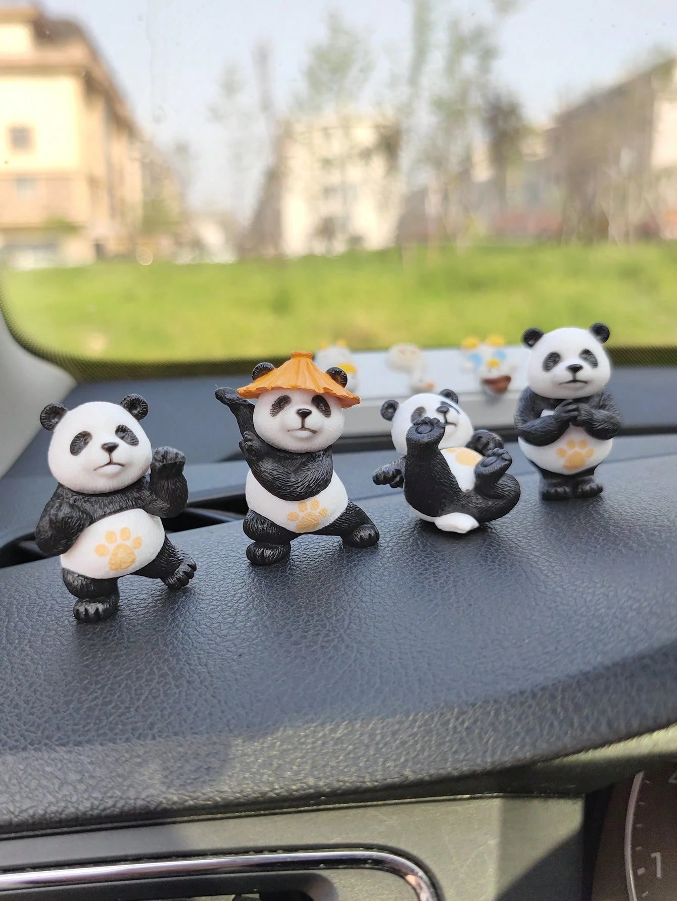 4pcs Panda Car Dashboard Decor