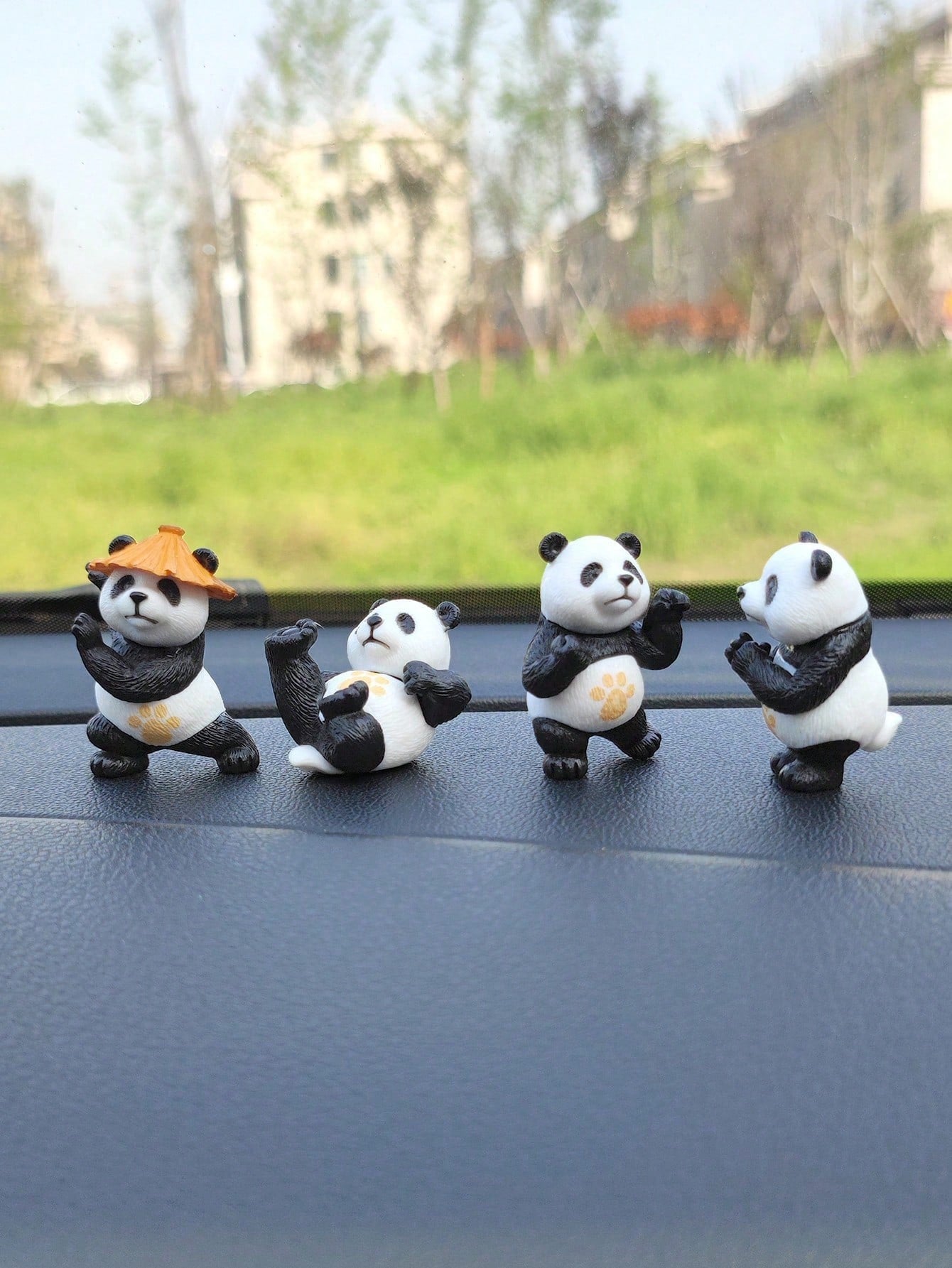 4pcs Panda Car Dashboard Decor