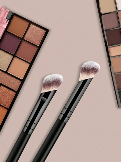 4pcs Professional Dual-Ended Makeup Brush Set- Includes Foundation Brush, Contour Brush, Blush Brush, Powder Brush, Eyeshadow Brush, Concealer Brush, Highlighter Brush, Mixing Brush. Soft Fiber Brist