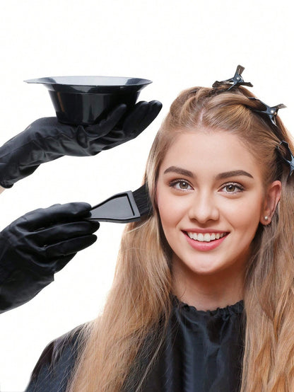 4pcs Professional Hair Dye Tool Kit, Includes Hair Dye Brush, Dye Bowl, Dye Comb, Suitable For Salon Use And Home Use, Hair Styling Accessories, Hair Products, Hair Tools, Hair Stylist, Hairdressing S
