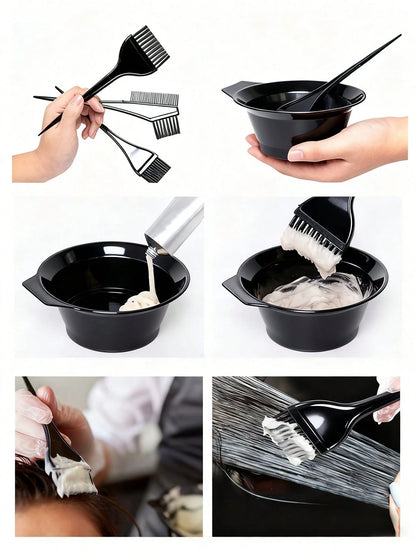 4pcs Professional Hair Dye Tool Kit, Includes Hair Dye Brush, Dye Bowl, Dye Comb, Suitable For Salon Use And Home Use, Hair Styling Accessories, Hair Products, Hair Tools, Hair Stylist, Hairdressing S