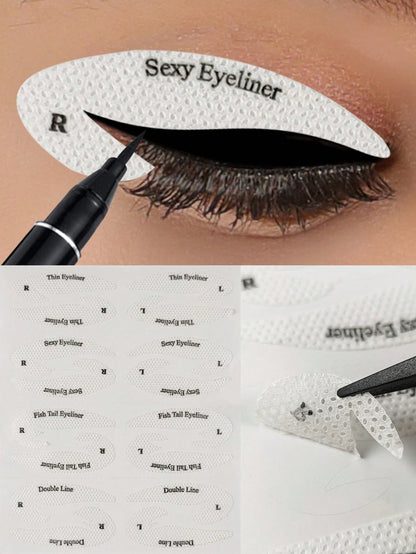 4pcs/Set Eyeliner Makeup Stencil Template Card, Eyeshadow Liner Sticker Cosmetic Tool,Makeup,Cheap,Room Decor,Vanity,Travel,Bedroom,Makeup Accessories,Cheap,Stocking Stuffers,Makeup,Makeup Tools,Cheap