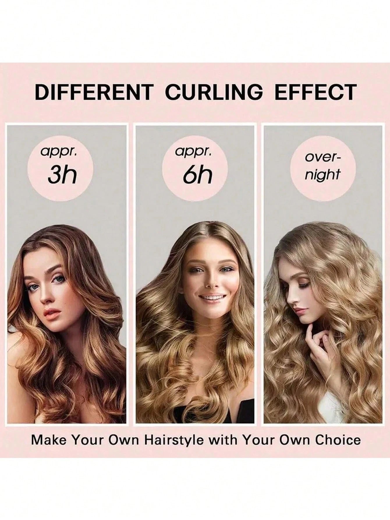 4pcs Soft Pink No-Heat Curling Rods, Slouchy Hair Curler, Silk Hair Rollers, Elastic Headband, Long Hair Soft Curling Tools, Manual Styling Accessories, Sleep Curling Device, Suitable For Women On Val