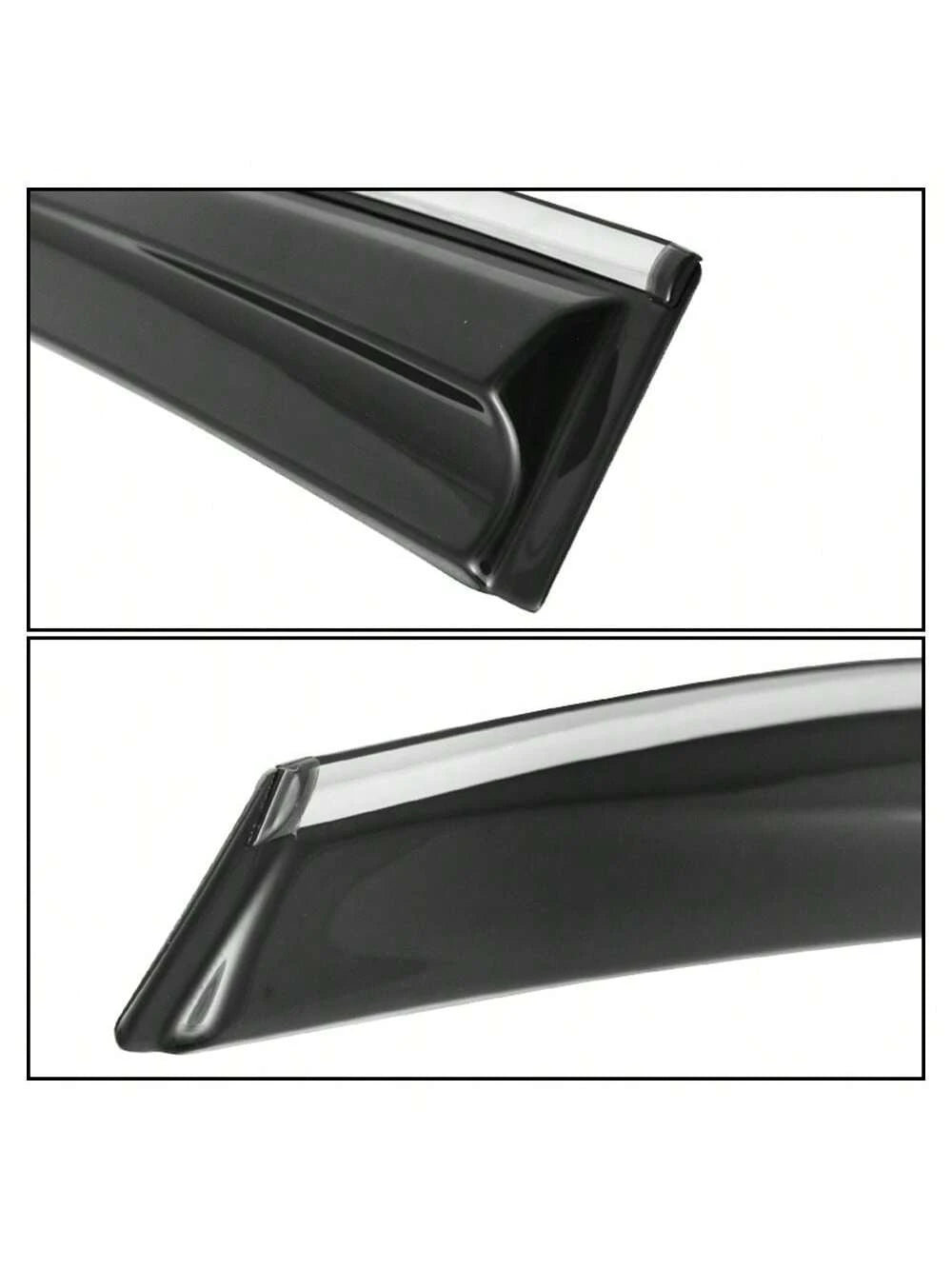 4PCS Window Visors Compatible With Honda Civic 2016–2021, Smoke Tinted Tape-On Sun Rain Guards Car Stuff