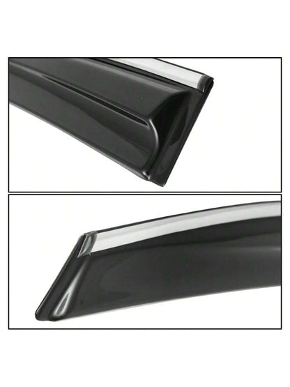 4PCS Window Visors Compatible With Honda Civic 2016–2021, Smoke Tinted Tape-On Sun Rain Guards Car Stuff