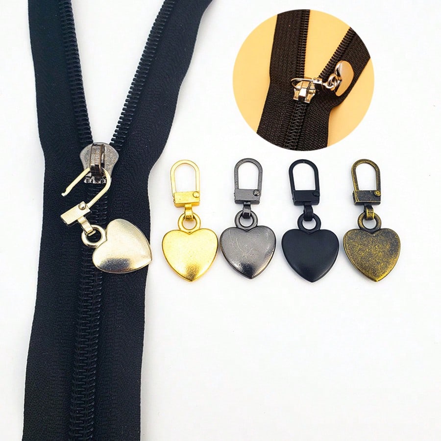 5/10Pcs Heart-Shaped Zipper Pulls, Universal Zipper Replacement Heads, Suitable For Down Jackets, Backpacks, Handbags, Coats Zipper Replacement (Multiple Colors Available)