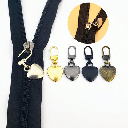 5/10Pcs Heart-Shaped Zipper Pulls, Universal Zipper Replacement Heads, Suitable For Down Jackets, Backpacks, Handbags, Coats Zipper Replacement (Multiple Colors Available)