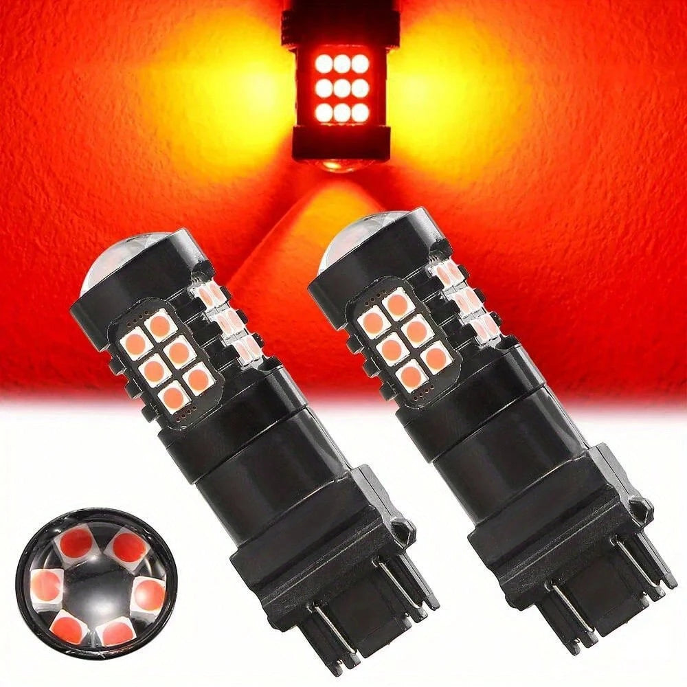 5 Flash Warning For Extra Safety! Ultra Bright 3157 LED Brake Lights For 2000-2019 F150/F250/SUVs, 30 SMDs, 12-24V Low Heat, Replaces 7440 7443