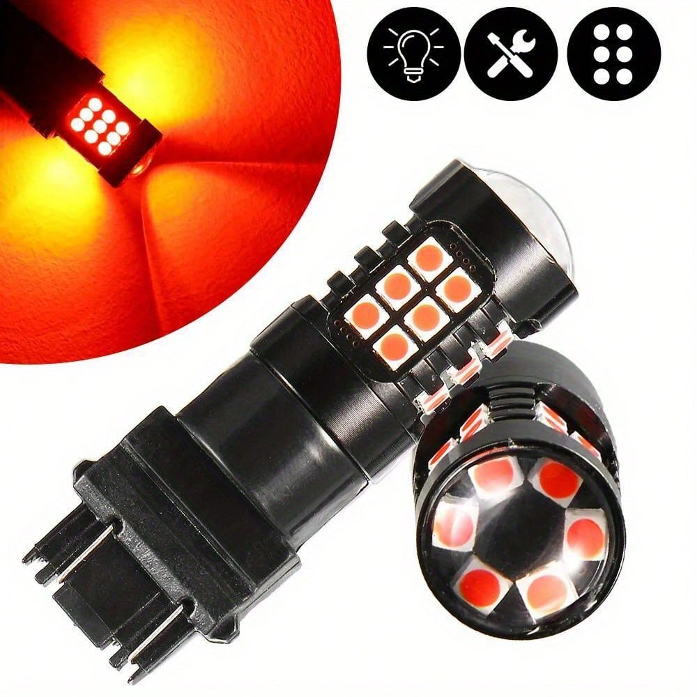 5 Flash Warning For Extra Safety! Ultra Bright 3157 LED Brake Lights For 2000-2019 F150/F250/SUVs, 30 SMDs, 12-24V Low Heat, Replaces 7440 7443