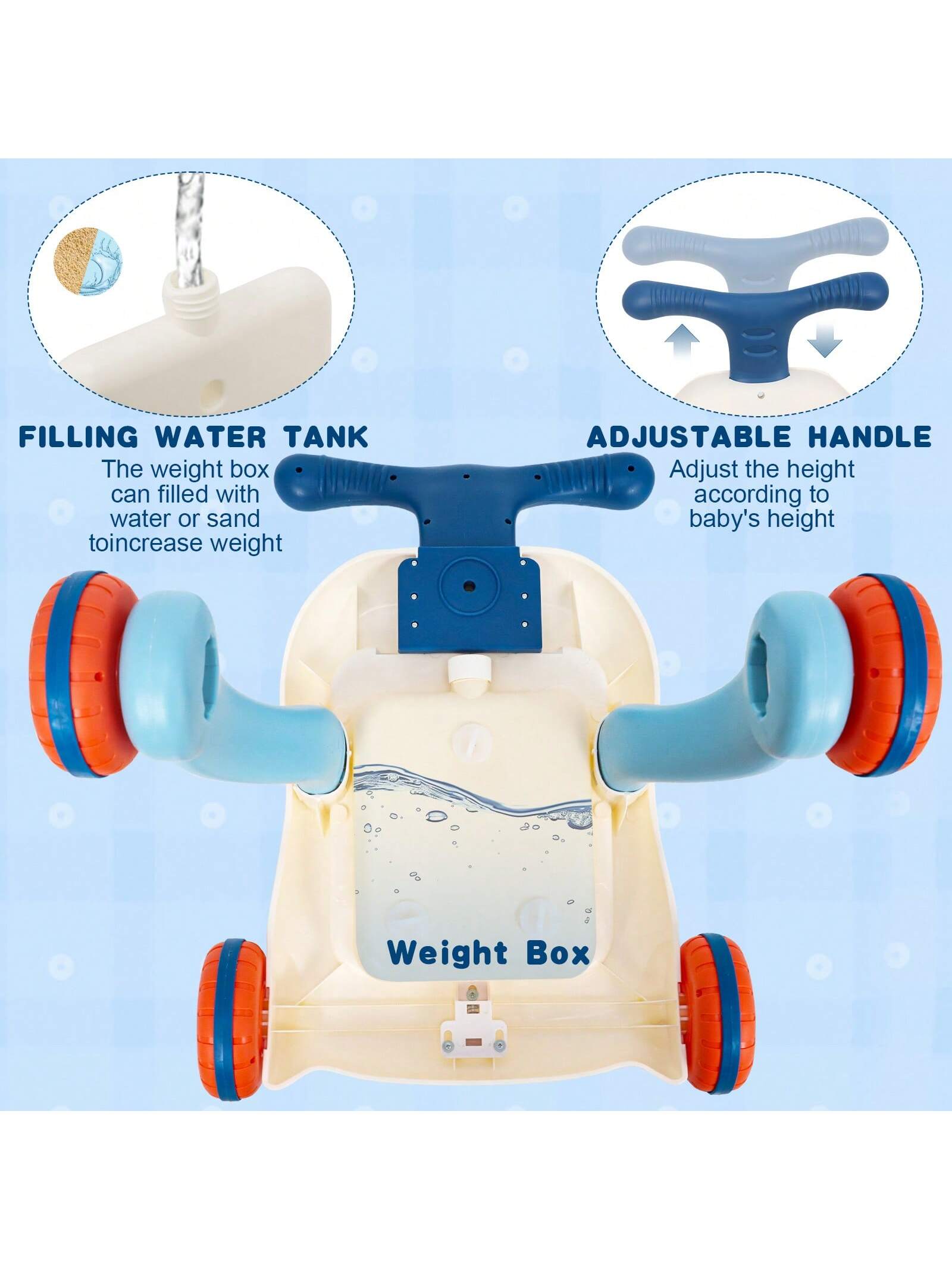 5-In-1 Baby Walker Sit-To-Stand Early Learning Walker For Toddlers, 1+ Years Baby Balance Bike/Push Walker/Activity Table/Detachable Panel With Music